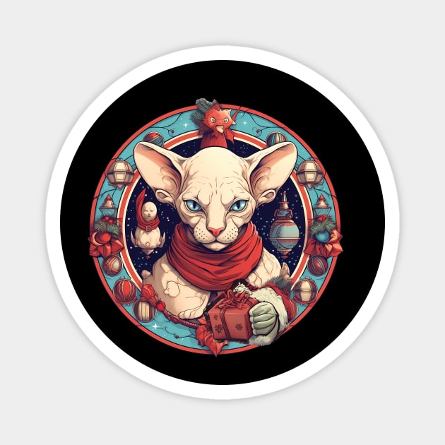 Sphynx Cat Xmas, Love Cats Magnet by logiamerch